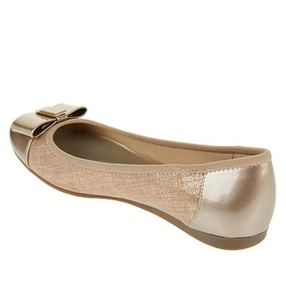 Alive Metallic Taupe Anne Klein Ballet Flats