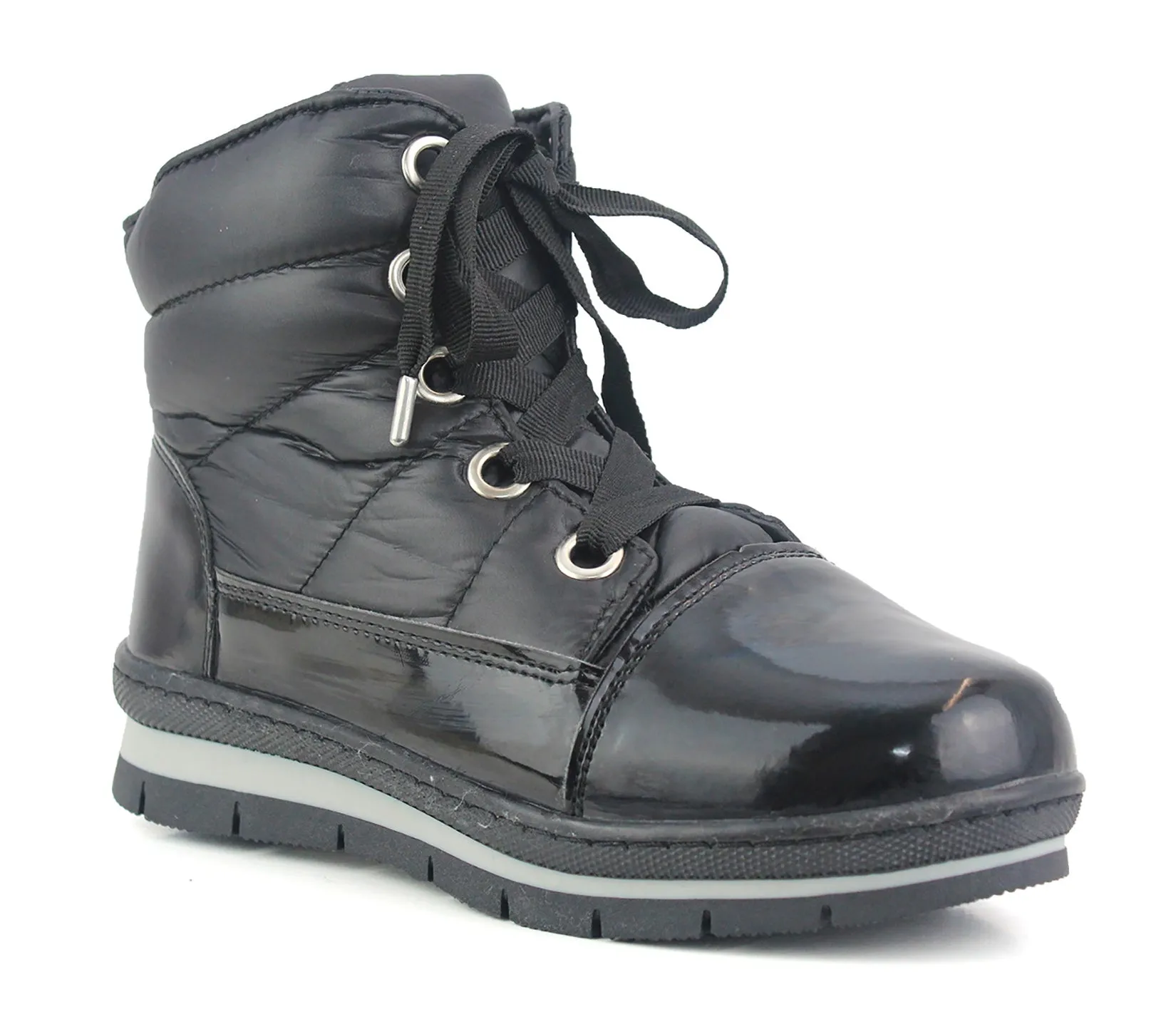 B0407 Womens Thermal Faux Fur Thick Ankle Snow Boots in Black