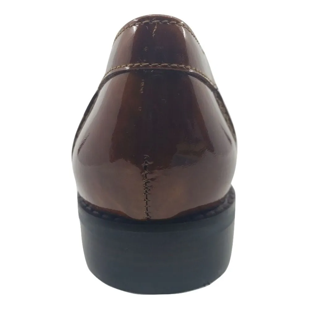 Bigbuck Brown Cosmos Patent Leather Stuart Weitzman Loafers