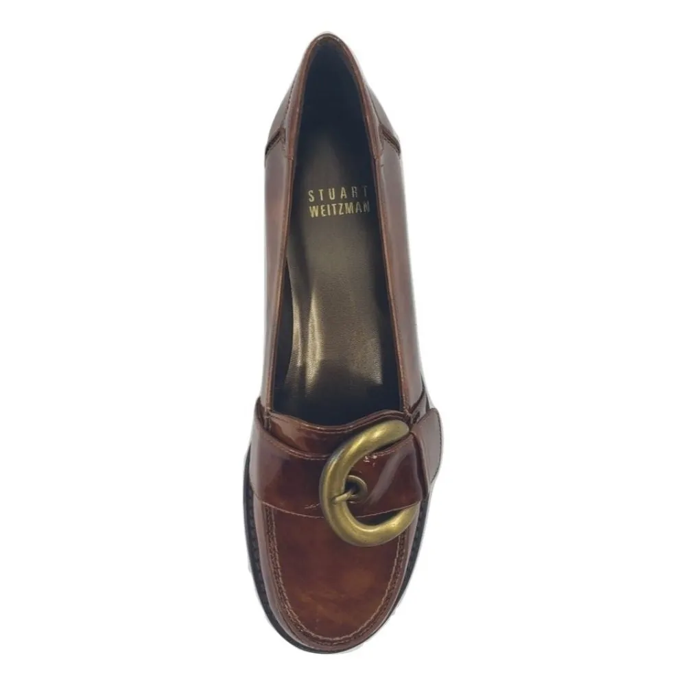 Bigbuck Brown Cosmos Patent Leather Stuart Weitzman Loafers