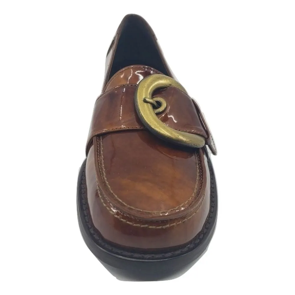 Bigbuck Brown Cosmos Patent Leather Stuart Weitzman Loafers