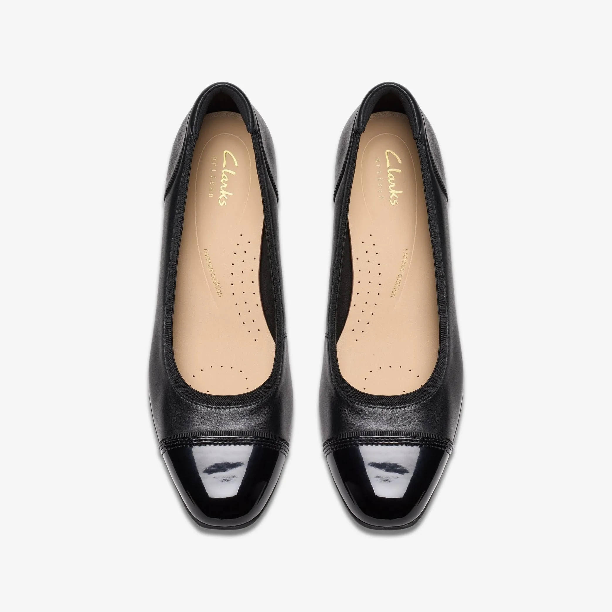 Clarks Women's Krystine May Flats- Black Leather