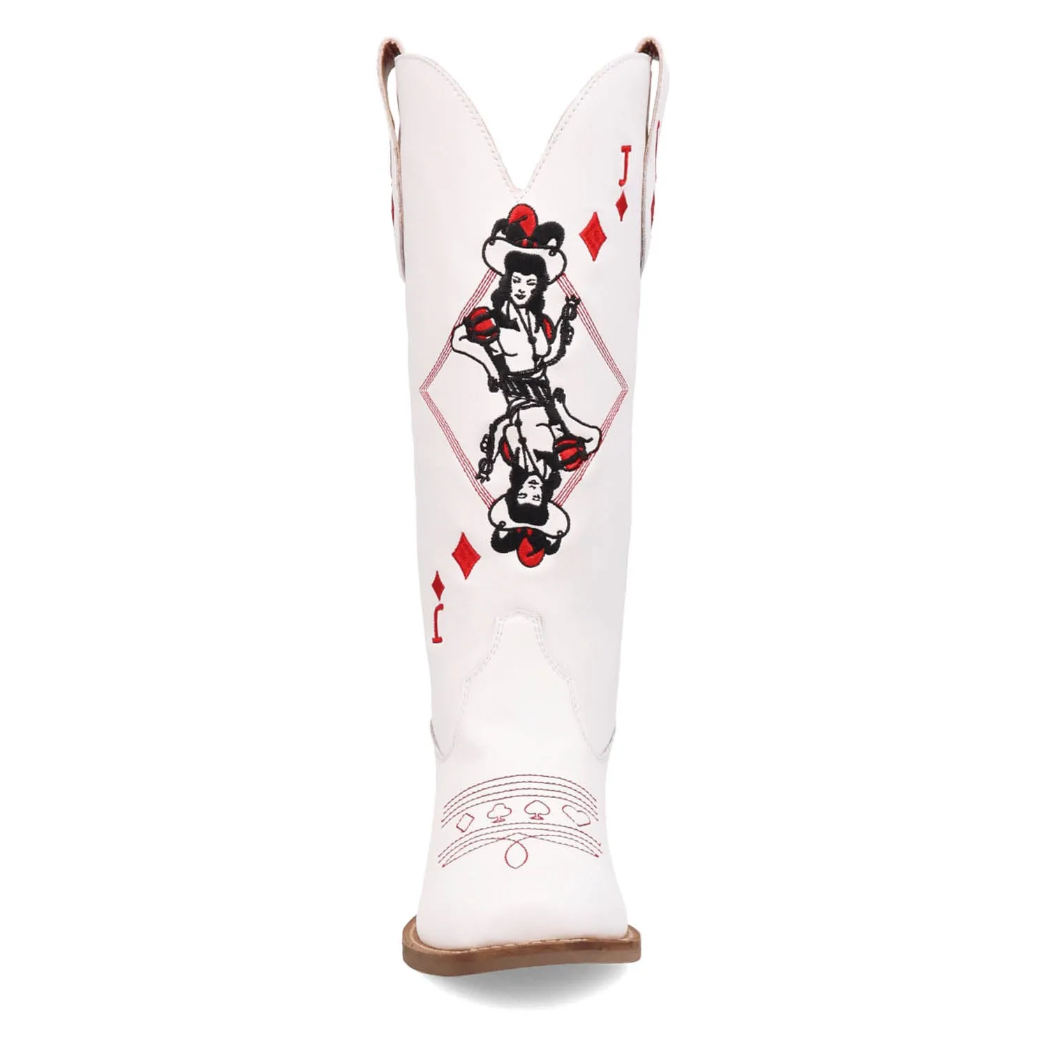 Dingo Womens Jack Of Diamonds White Leather Cowboy Boots