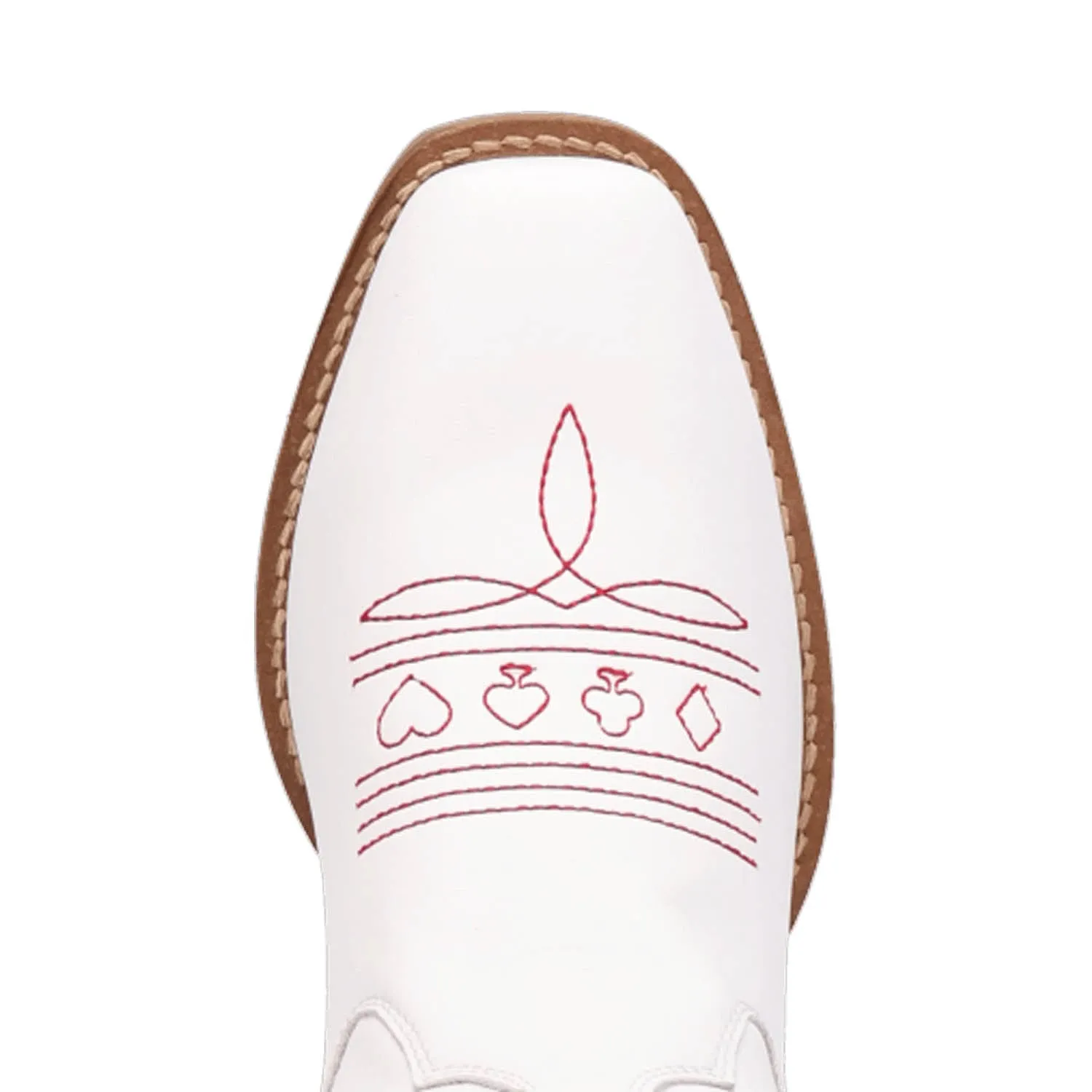Dingo Womens Jack Of Diamonds White Leather Cowboy Boots