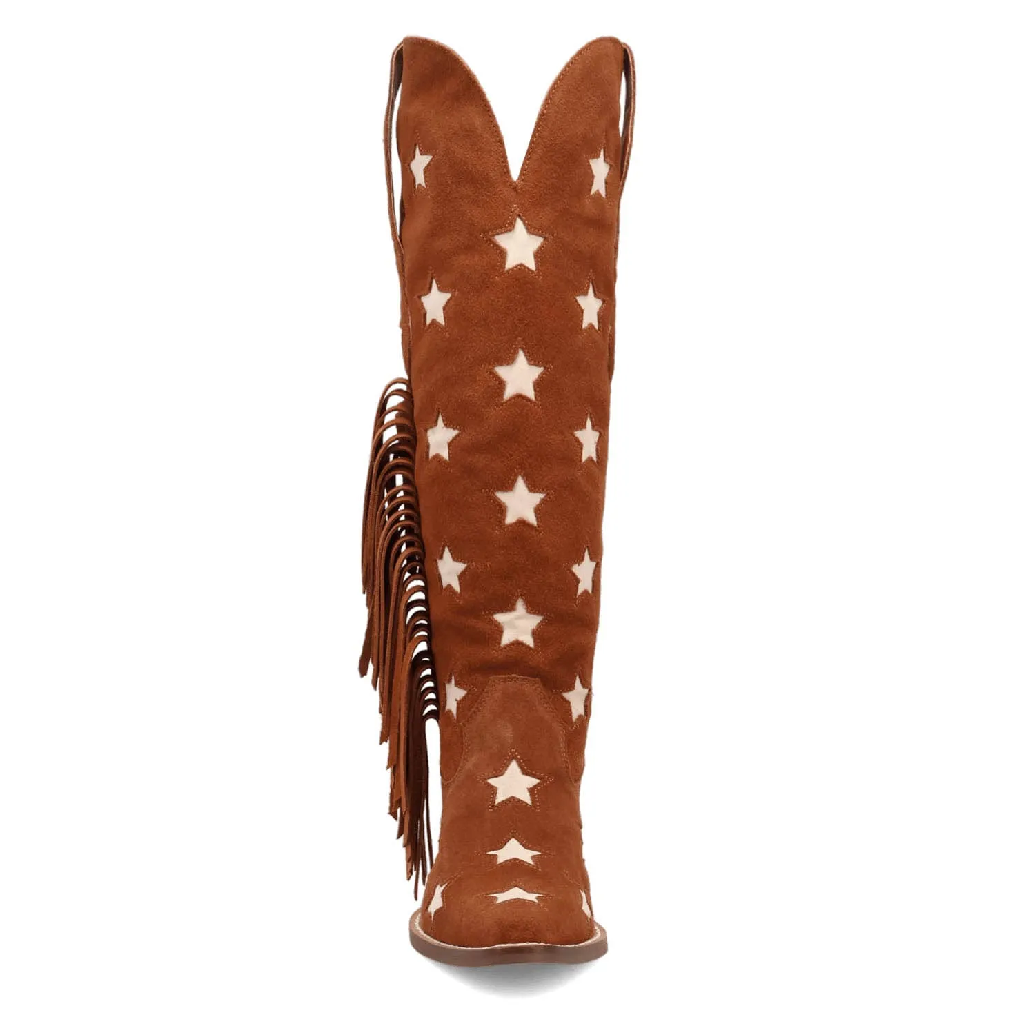Dingo Womens Super Star Camel Suede Cowboy Boots