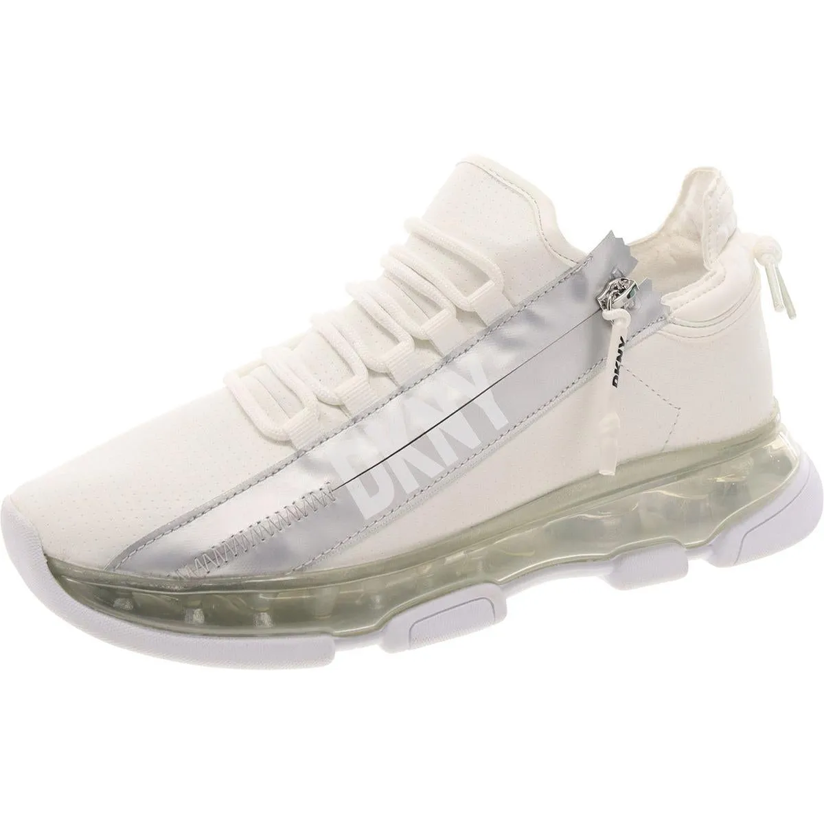 DKNY Womens Faux Leather Lace-Up Casual And Fashion Sneakers