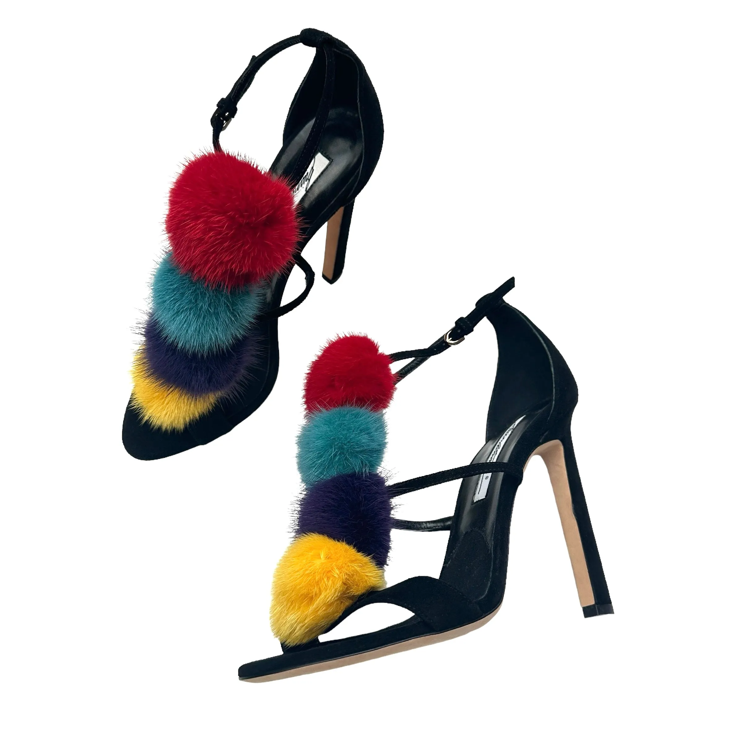Fur Embellished Heels - 8