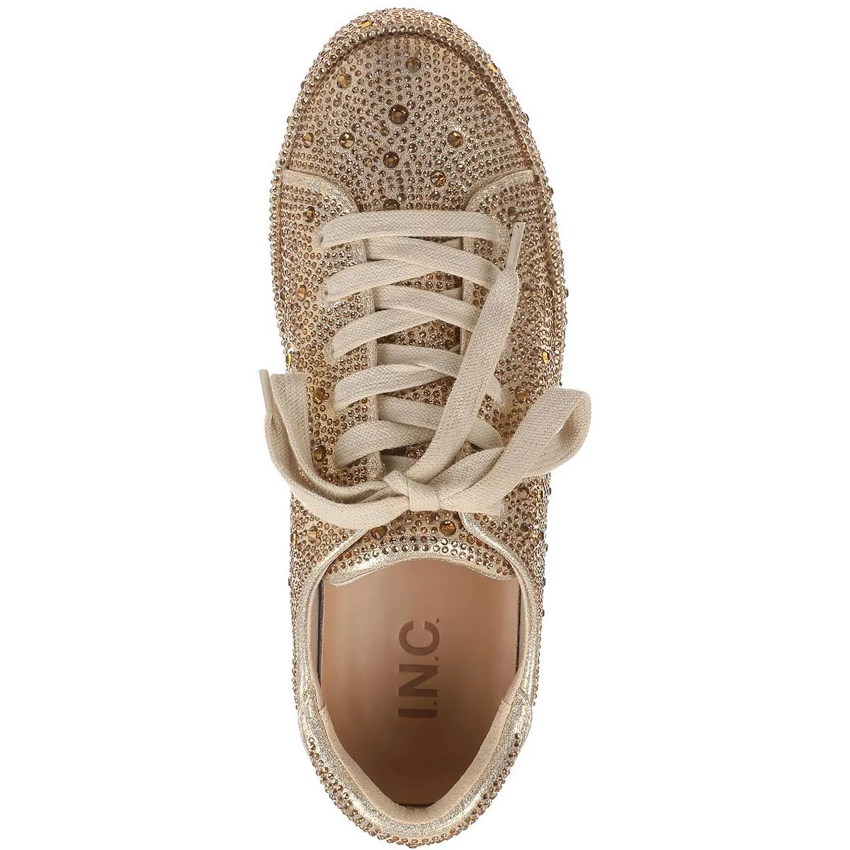 INC Womens Lola Faux Leather Embellished Casual And Fashion Sneakers