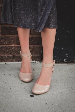 Kaili Patent Nude Ankle Strap Heel