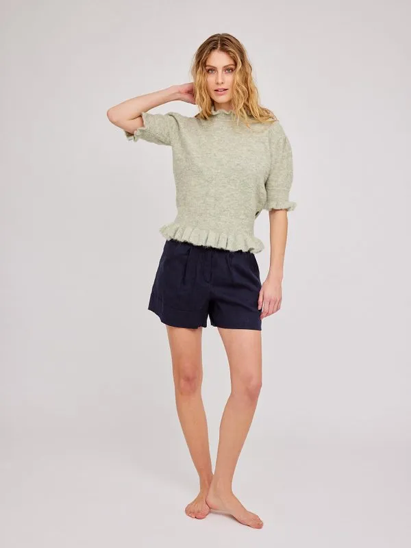 Maren Linen Shorts - Navy