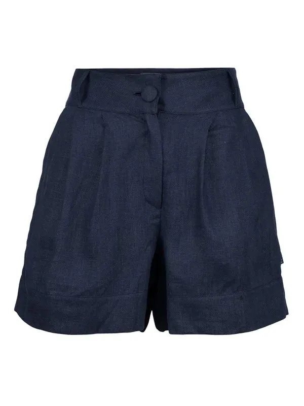 Maren Linen Shorts - Navy