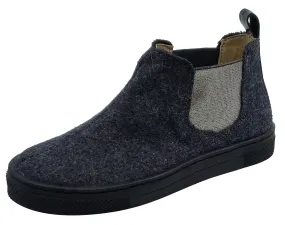 Maria Catalan for Boy's and Girl's Grey Flanel Silver Elastic Sides Patent Back Detail High-Top