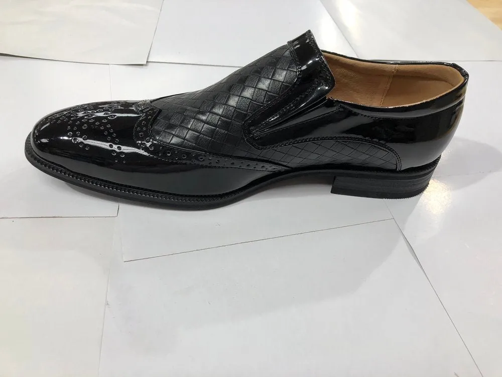 Masimo Black Slip On faux patent leather  (available up to size 15) 2243