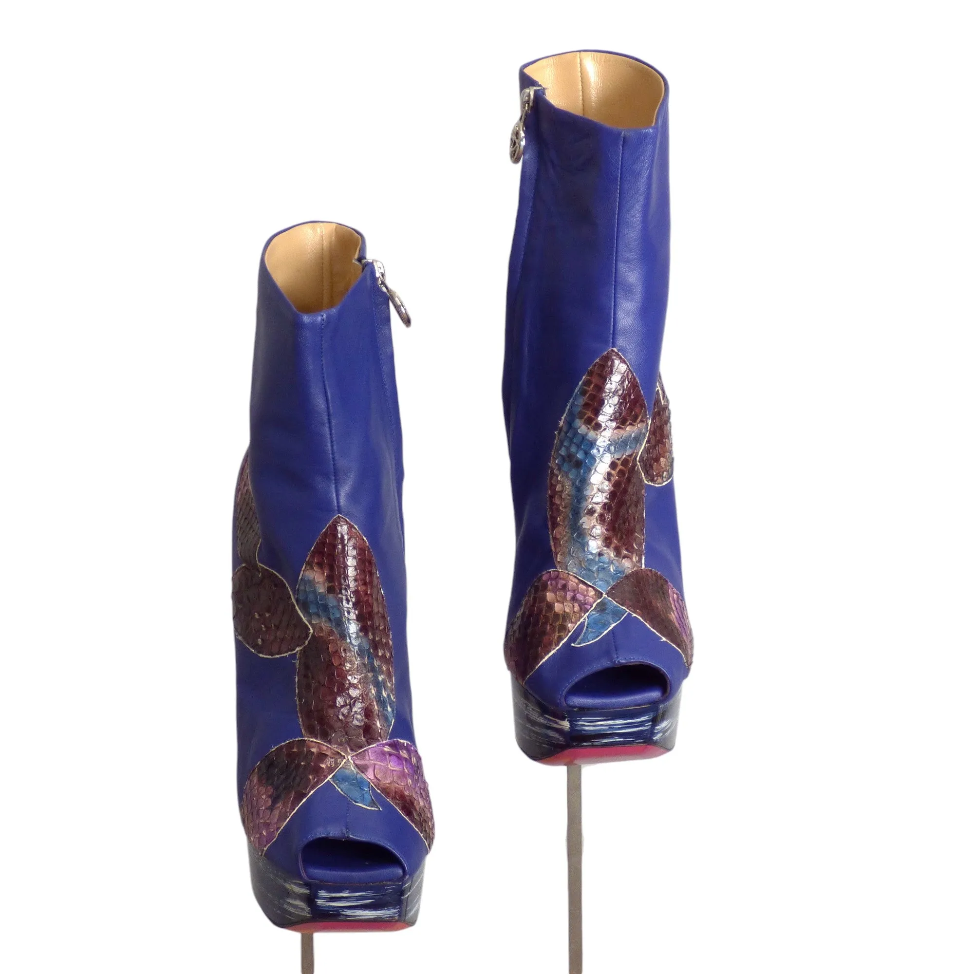 MASSIMO DOGANA- NIB Snake & Leather Platform Boots, Size 40