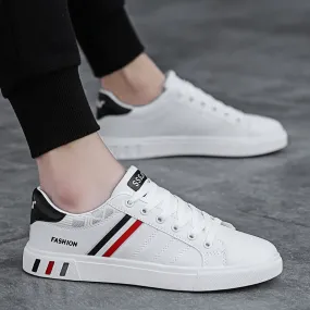 Men's White Vulcanized Sneakers Cheap, Flat, Comfortable Shoes for Autumn and Spring 2024 - Sapatenis Masculine, Chaussures for Boys