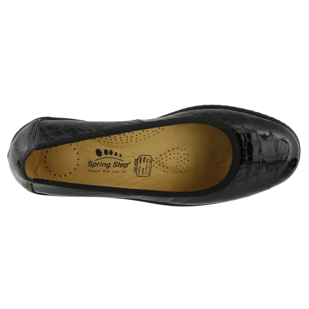 Spring Step Kartii Black Croco Leather Shoe (Women's)