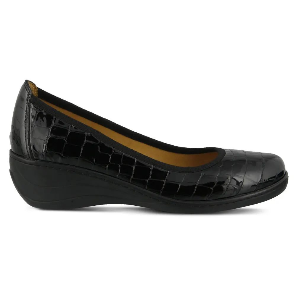 Spring Step Kartii Black Croco Leather Shoe (Women's)