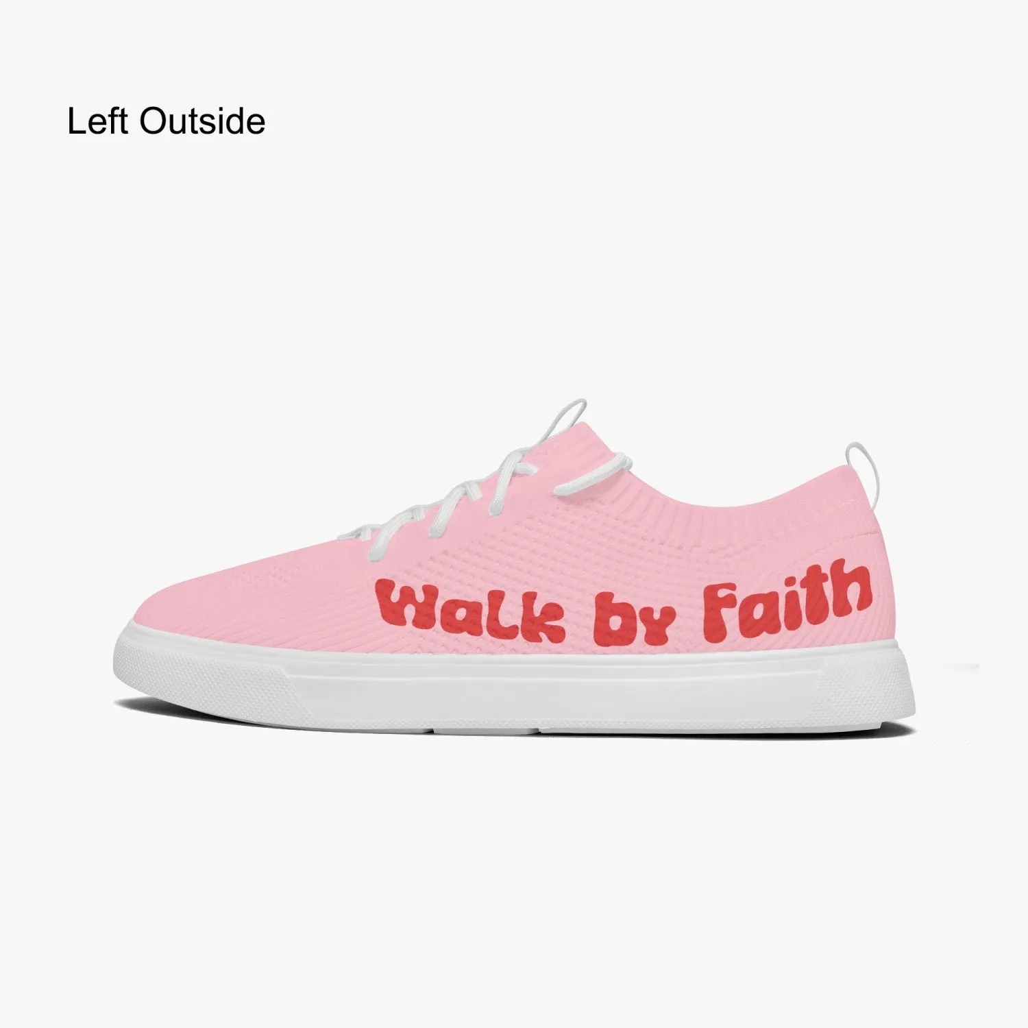 Walk by Faith. Pink Red Low Top Sneakers
