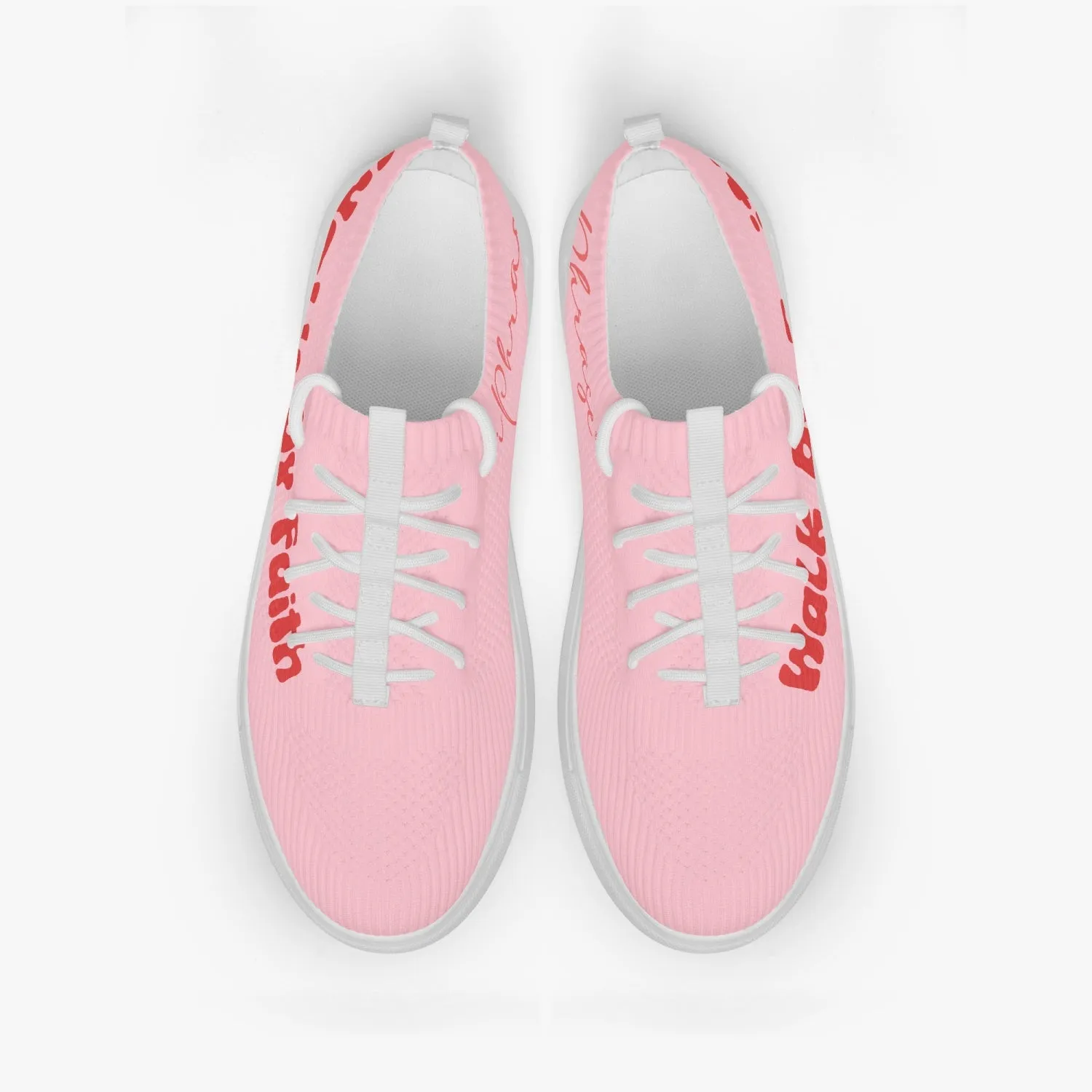 Walk by Faith. Pink Red Low Top Sneakers