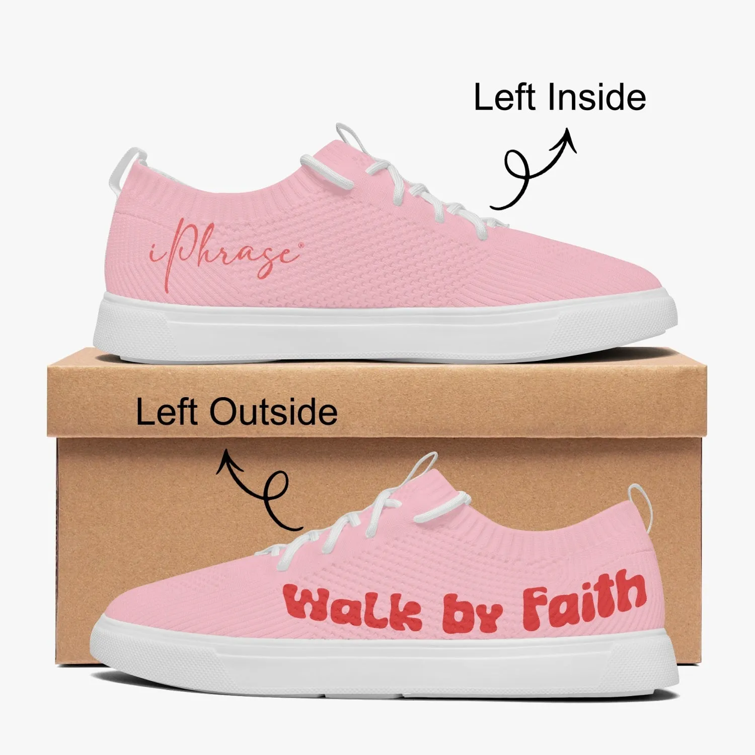 Walk by Faith. Pink Red Low Top Sneakers