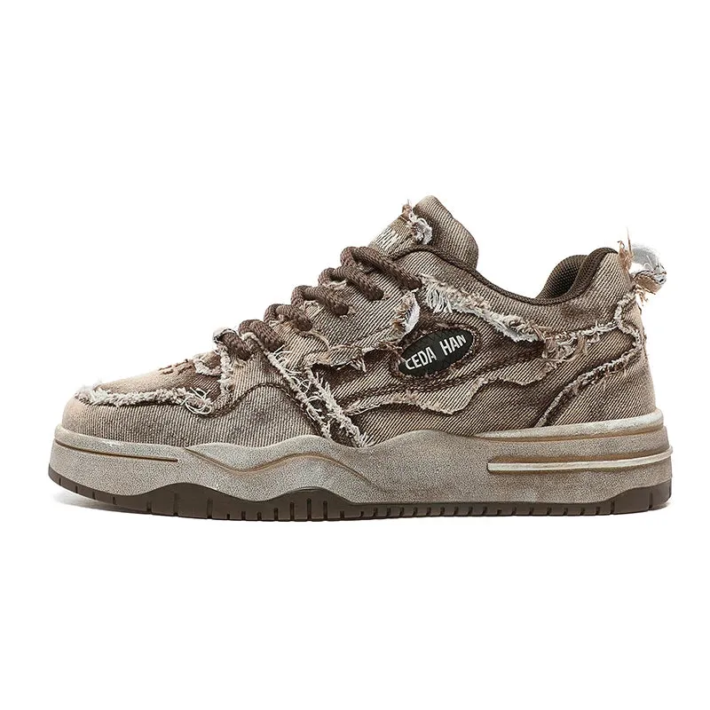 Worn Vintage Denim Sneakers